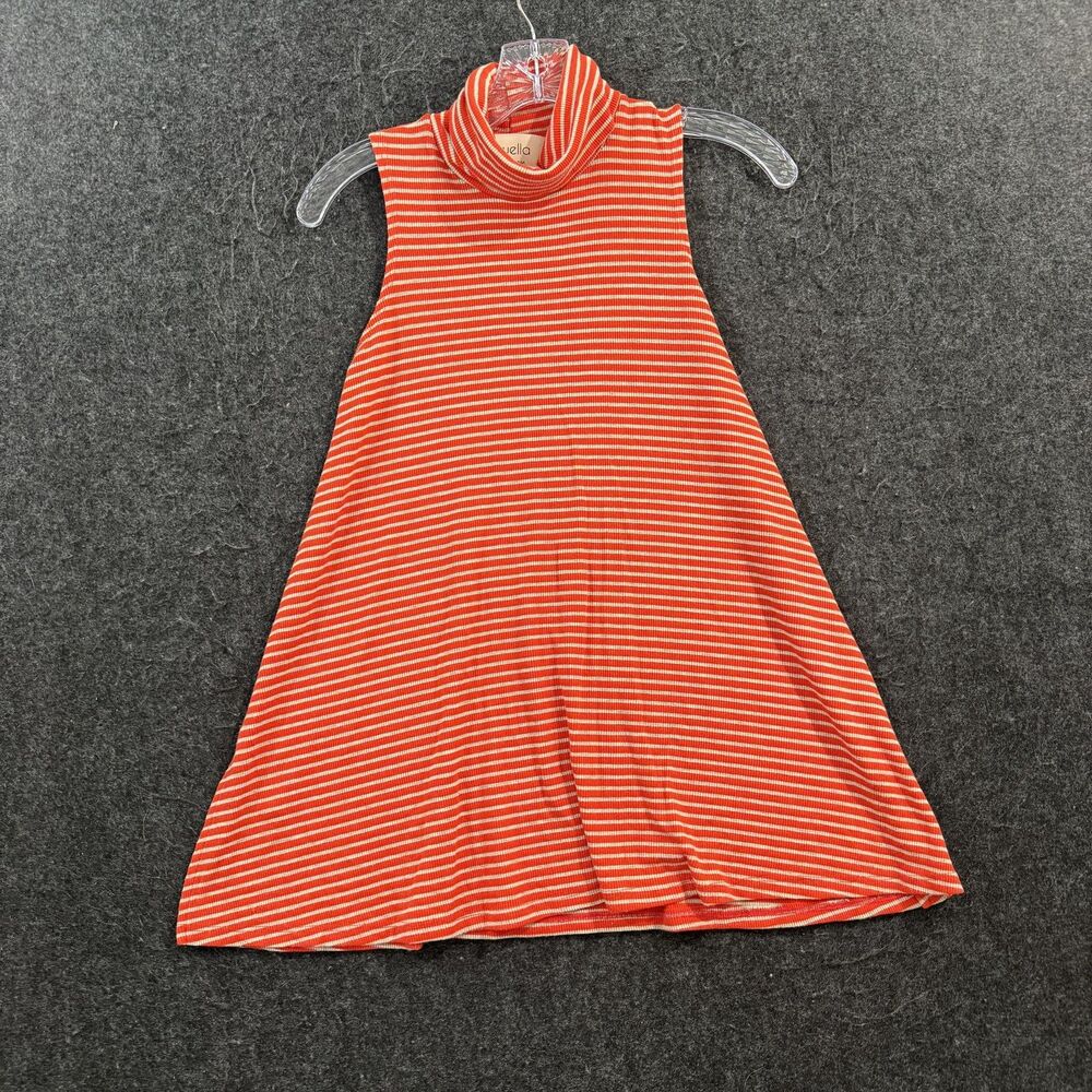 Puella Anthropologie Top Women's Small Orange Striped Sleeveless Turtleneck